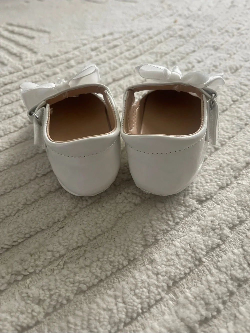 Source Unknown White Bow Strap Baby Walker Shoes